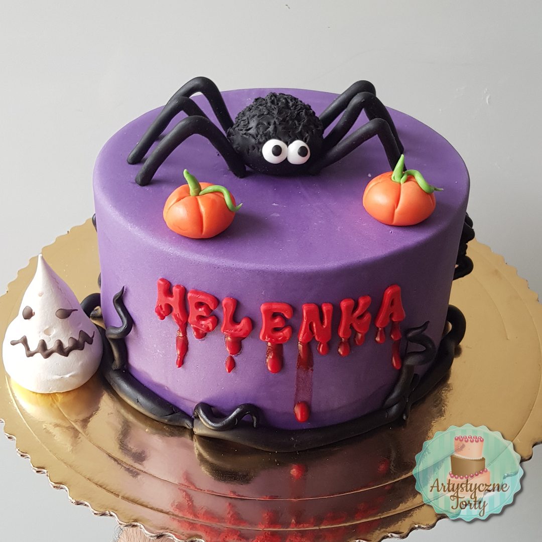 tort na halloween pająk
